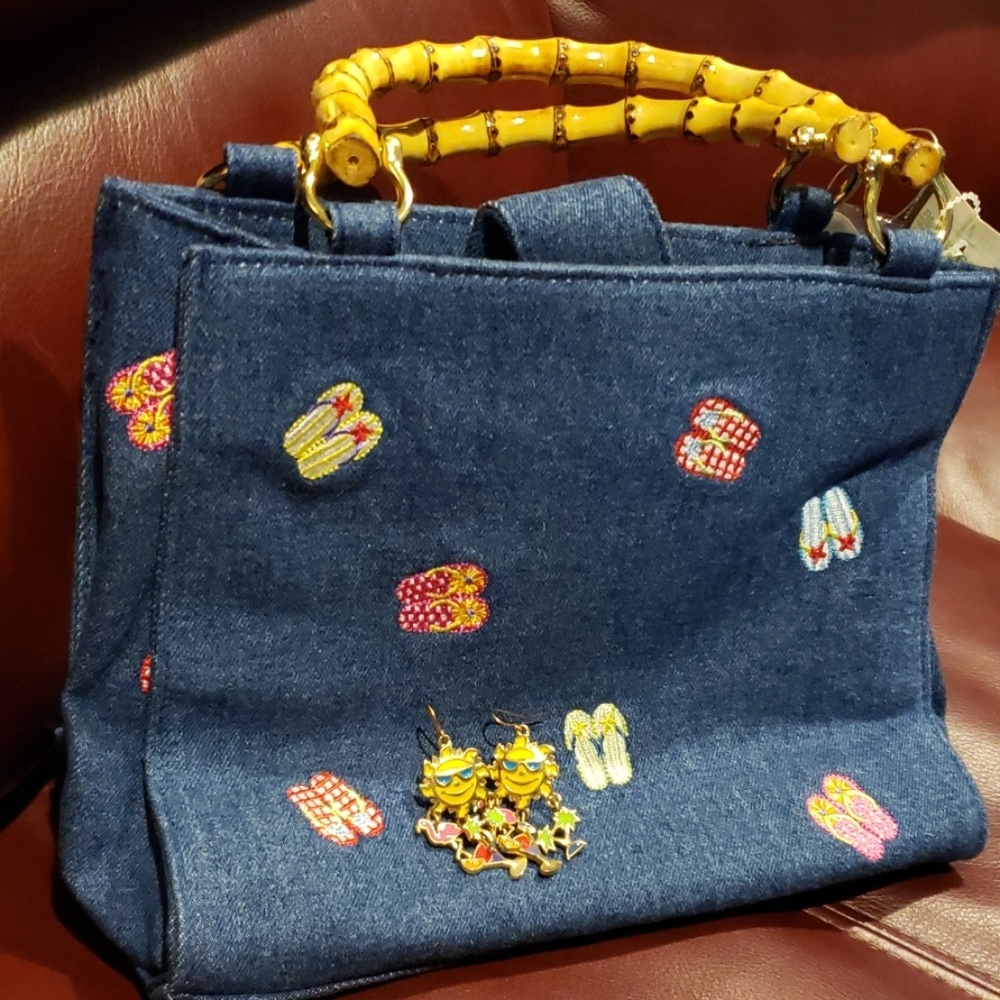 Summer hand bag with sun earrings